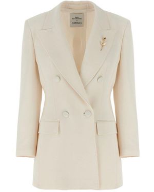 Marella X Emily Ratajkowski Double-Breasted Blazer - Natural