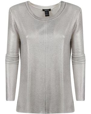 Avant Toi Shimmer Long Sleeve Top - Grey
