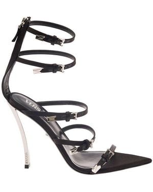 Versace Pin-Point Buckle-Strap Fastened Sandals - Black