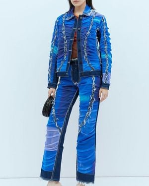 PAULA CANOVAS DEL VAS★Mesh Construction ジーンズ 送関込 Paula Canovas Del Vas Mesh Construction Denim Jeans In Blue