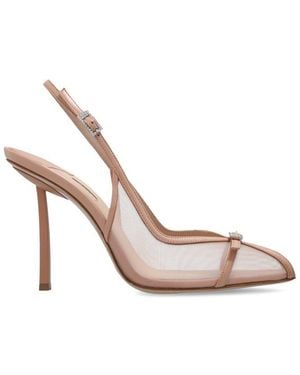 Le Silla Mesh Chanel Vittoria Pumps With Buckle Detail in