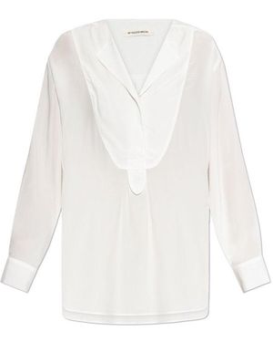 By Malene Birger Draped Collar Top - White