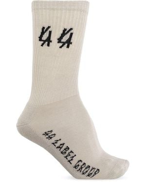 44 Label Group Logo Crew Socks - White