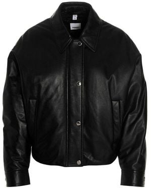 Burberry Equestrian Knight Leather Jacket - Black