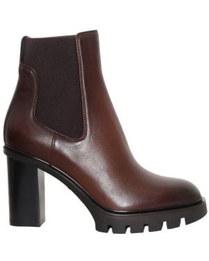 Santoni High-Heel Ankle Boots - Brown