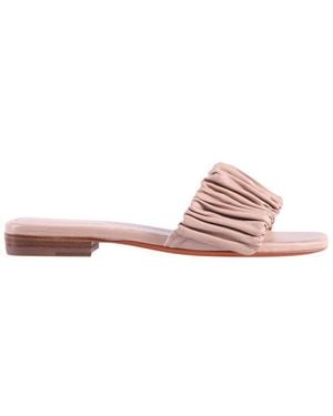 Santoni Ruched Detail Slip-On Slides - Pink