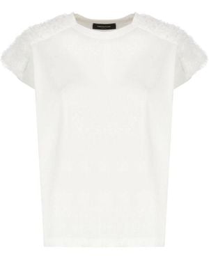Fabiana Filippi T-Shirt With Tulle Details - White