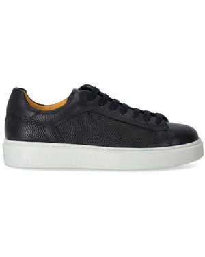 Doucal's Logo-Debossed Round-Toe Sneakers - Black