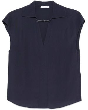 Patrizia Pepe V-Neck Sleeveless Top - Blue