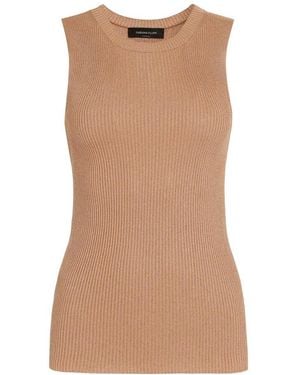 Fabiana Filippi Crewneck Ribbed Tank Top - Brown