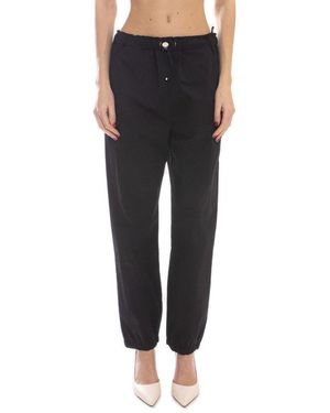 パンツ MOSCHINO Women Straight Pants A01160418 0555 Black Moschino Black Straight Trousers, Brand Size 38 (US Size 6