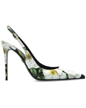 Dolce & Gabbana Floral Printed Court Shoes - Metallic