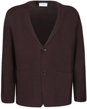 Lardini Notched-Lapels Knitted Cardigan - Brown