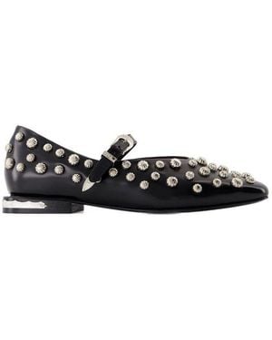 Toga Studded Buckled Ballerinas - Black
