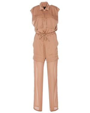 Pinko Utility Crepe Jumpsuit - Brown