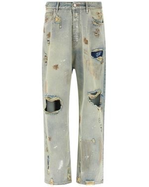 Vetements Jeans With Worn Effect - Blue