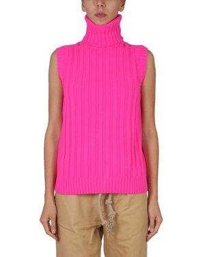 Jejia Sleeveless High-Neck Jumper - Pink