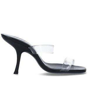 BY FAR Clara Square Toe Heeled Mules - Black