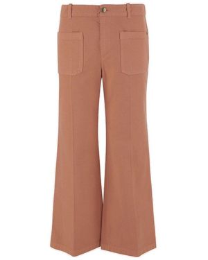 Chloé Cropped Bootcut Trousers - Brown