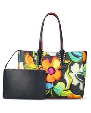 Christian Louboutin Floral Print Tote Bag - Blue