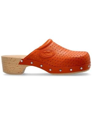 Balenciaga X Scholl Square-Toe Clogs - Red