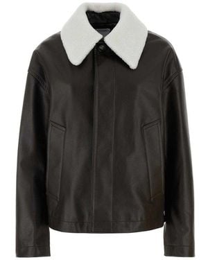 Bottega Veneta Dark Leather Jacket - Black