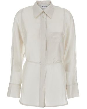 Low Classic Shirt With Collar And Rear Strap - White