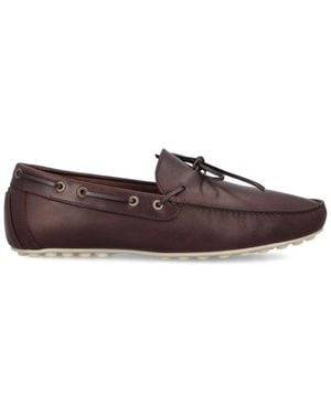 Loro Piana Lace Detailed Slip-On Loafers - Brown