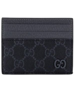 Gucci Monogrammed Card Holder - Grey