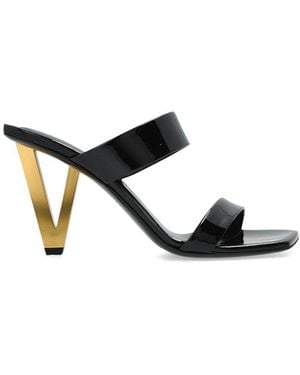 Versace Square-Toe Slip-On Heeled Sandals - Black