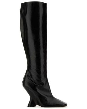 Dries Van Noten Knee-High Square-Toe Boots - Black