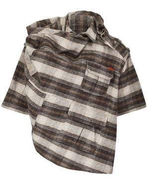 Martine Rose Blanket Safari Checked Shirt - Grey