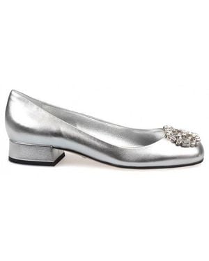 Gucci Gg Sparkling Slip-On Ballerina Shoes - White
