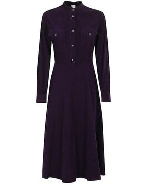 オールインワン・サロペット Aspesi Ribbed Cotton Velvet Midi Chemisier Dress Aspesi Ribbed Cotton Velvet Midi Chemisier Dress in Green | Lyst