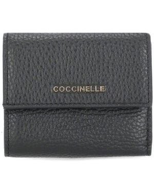 Coccinelle Logo Lettering Tri-Fold Wallet - Grey