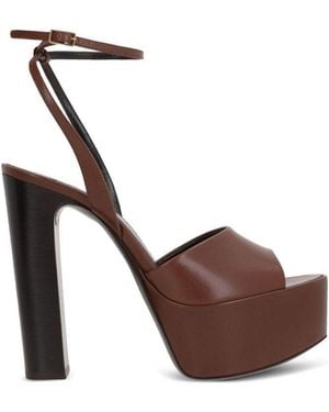 Saint Laurent Jodie Platform Sandals - Brown