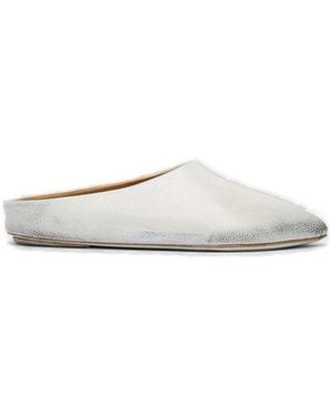 Marsèll Laminated Pointed-toe Mules - White