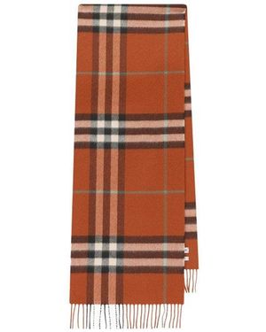 Burberry Checked Fringed-Edge Scarf - White