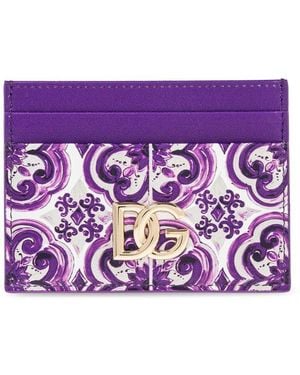 Dolce & Gabbana Majolica-Printed Card Holder - Purple