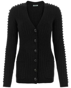 DURAZZI MILANO V-Neck Button-Up Cardigan - Black