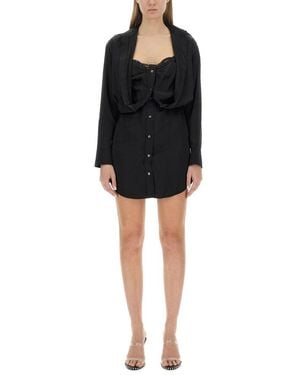 T By Alexander Wang Layered Chemisier Dress - Black