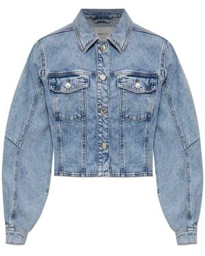 Gestuz Cropped Denim Jacket - Blue