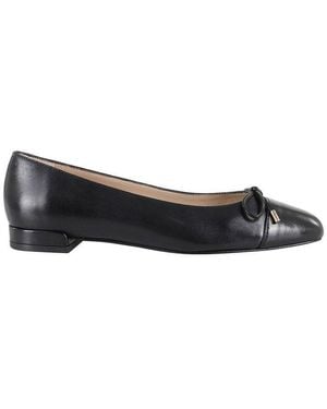 Stuart Weitzman Bow Pointed Almond Toe Ballerina Flat - Black