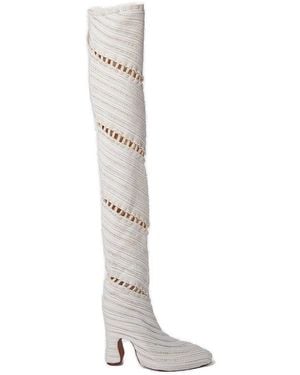 Isa Boulder Amend Knitted Boots - White