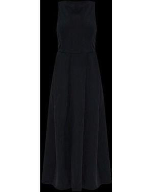 Emporio Armani Sleeveless Pleated Midi Dress - Black