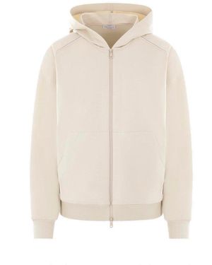 Brunello Cucinelli Stretch Lightweight Hooded Sweatshirt - Natural