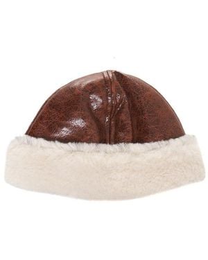 Stand Studio Ruth Shearling Detailed Hat - Brown