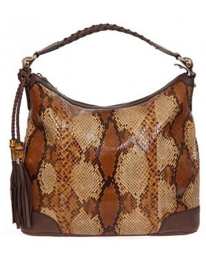 Gucci Embossed Eva Large Handbag - Brown
