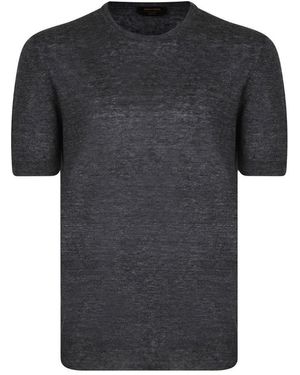SAPIO Short Sleeved Crewneck Knitted Top - Black