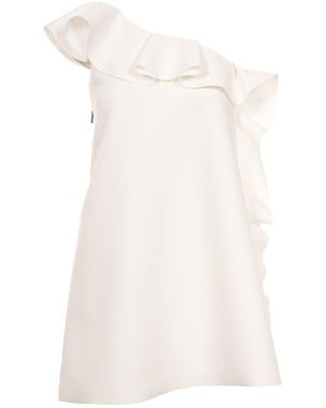 MSGM One-Shoulder Ruffled Mini Dress - White